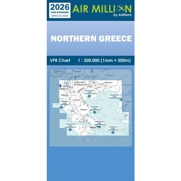 Air Million Greece Northern VFR 1:500,000 Chart - 2026