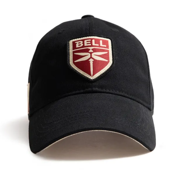 Red Canoe Bell Helicopter  Baseball Cap - Black