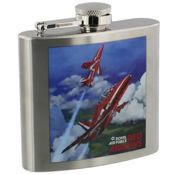 Red Arrows Painting Hipflask