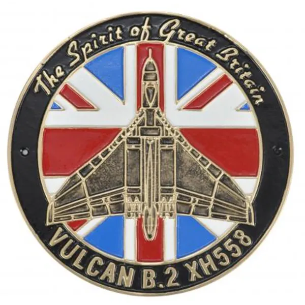 Vulcan B2 XH558 Embossed Tin Plaque
