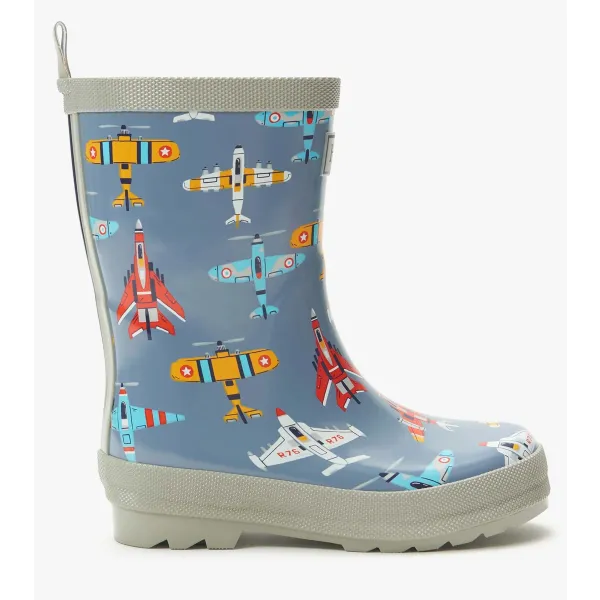 Airplanes Designer Shiny Wellies by Hatley
