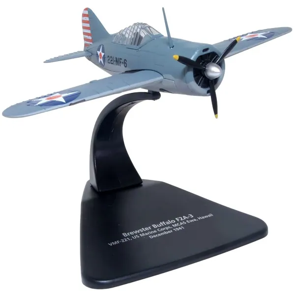 Brewster Buffalo F2A-3 VMF-221 US Marine Corps, Hawaii 1941 Diecast - 1/7
