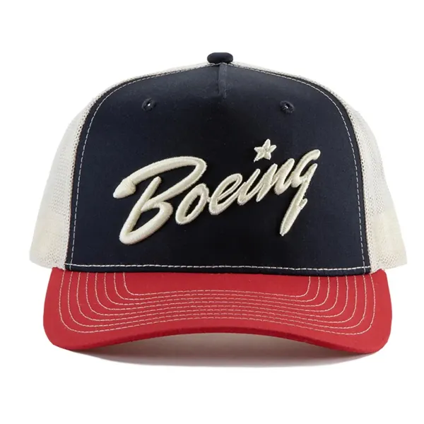 Boeing Script Trucker Premium Baseball Cap