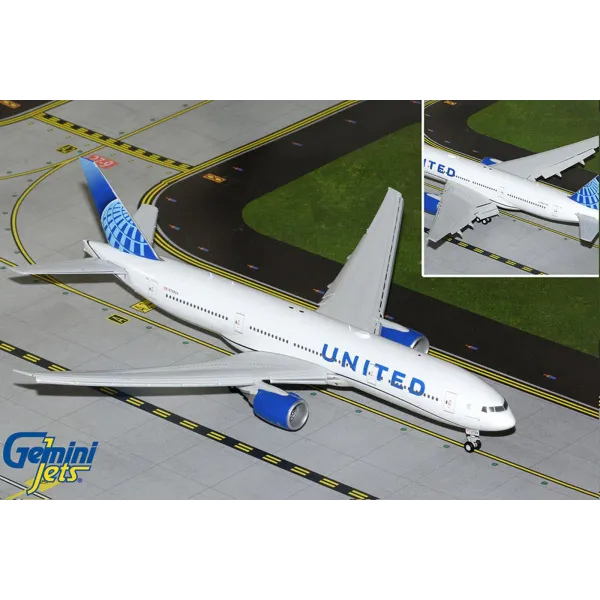 Gemini Jets United Airlines Boeing 777-200ER Flaps Down Diecast - N798UA - 1/200