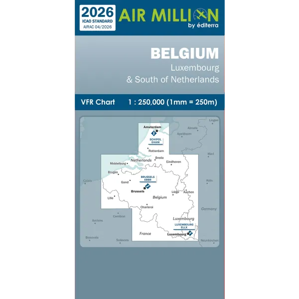 Air Million Belgium 1:250,000 VFR Chart - 2026