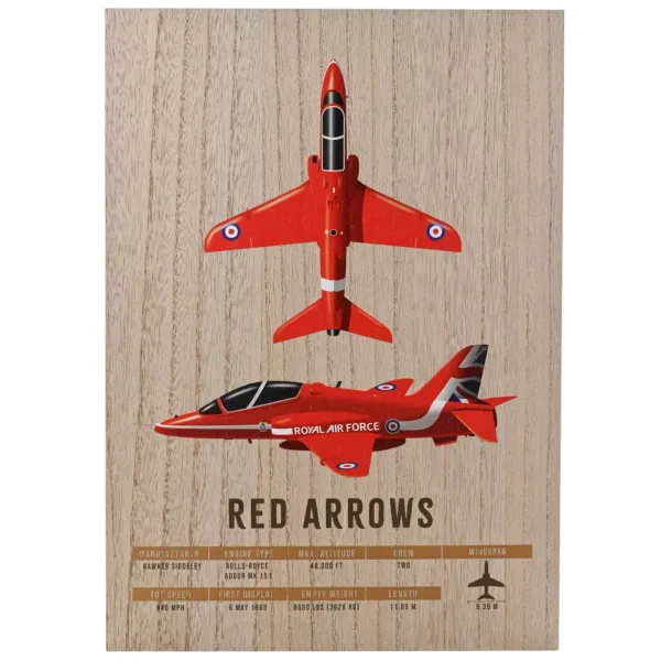 Red Arrows Wood Effect Wall Plaque