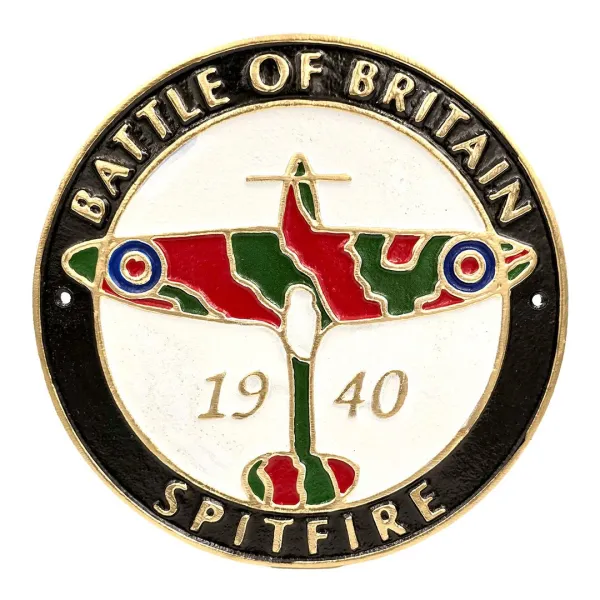 Battle Of Britain Spitfire 1940 Embossed Tin Plaque