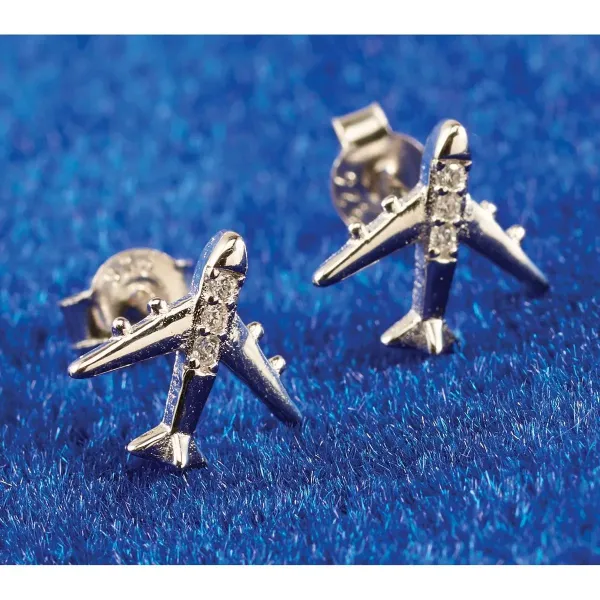 Airplane Sterling Silver Earrings