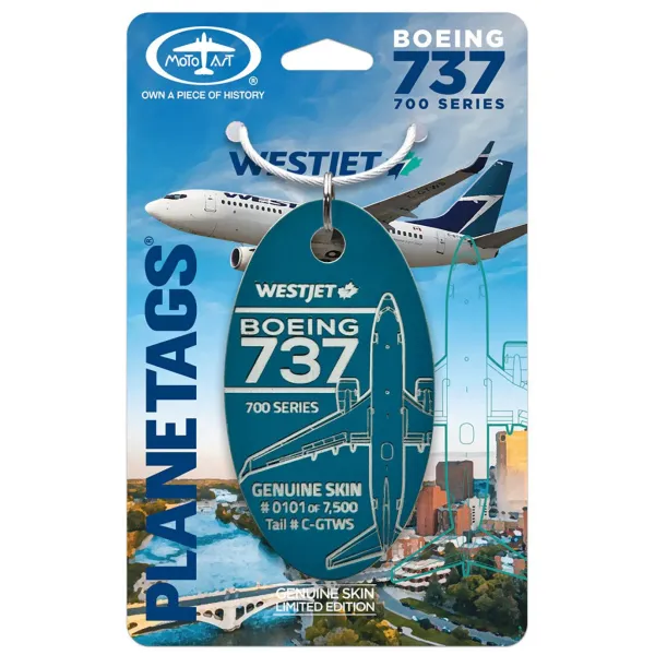 WestJet B737 - C-GTWS - PlaneTag - Teal