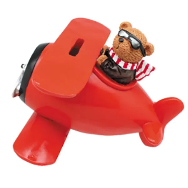 Red Bi-Plane Piggy Bank