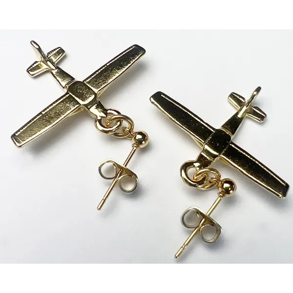 Cessna Gold Plated Earrings