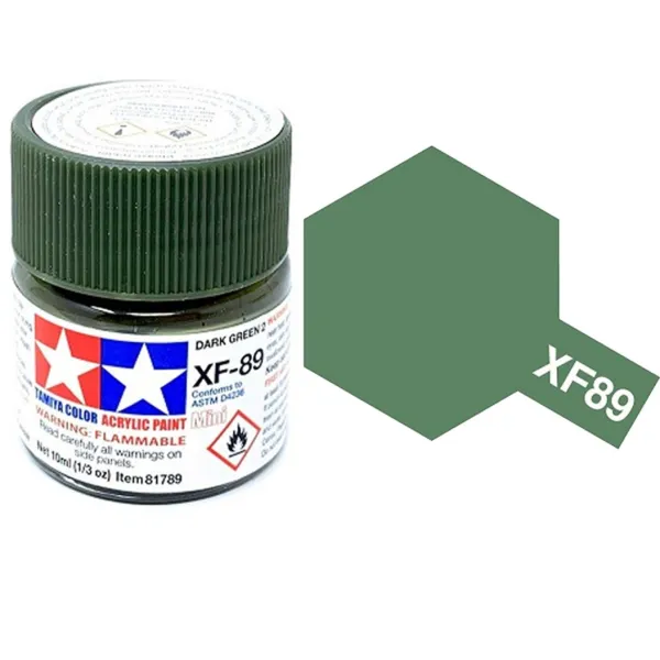 Tamiya XF-89 Dark Green 2 Matt Acrylic Paint 10ml