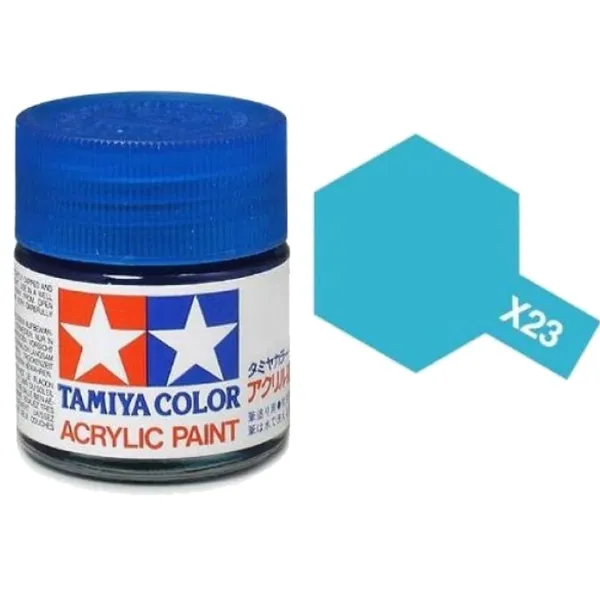 Tamiya X-23 Clear Blue Gloss Acrylic Paint 10ml