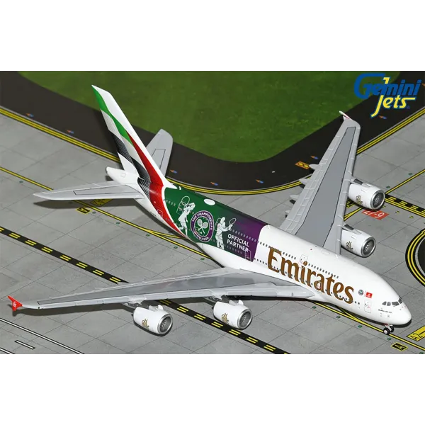 Gemini Jets Emirates Airbus A380 Diecast -'Wimbledon 2024' Livery - A6-EOE - 1/400