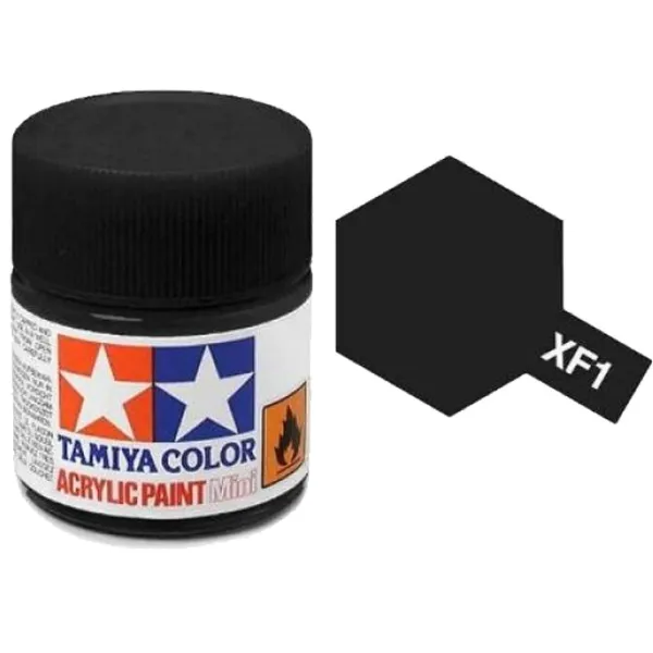 Tamiya XF-1 Flat Black Acrylic Paint 10ml