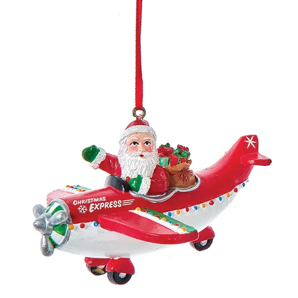 Santa Christmas Express Tree Ornament in Red