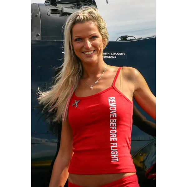 Remove Before Flight Ladies Spaghetti Top