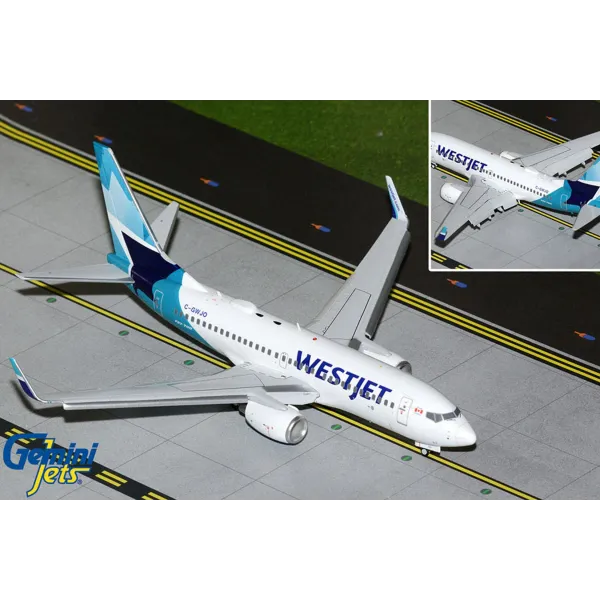 Gemini Jets Westjet Boeing 737-700W Flaps Down Diecast - C-GWJO - 1/200