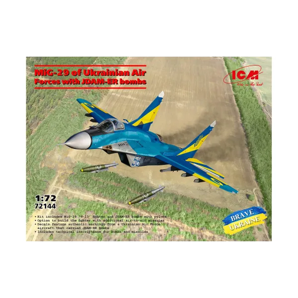 ICM MiG-29 of Ukrainian Air Forces with JDAM-ER Bombs 1:72 Plastic Kit