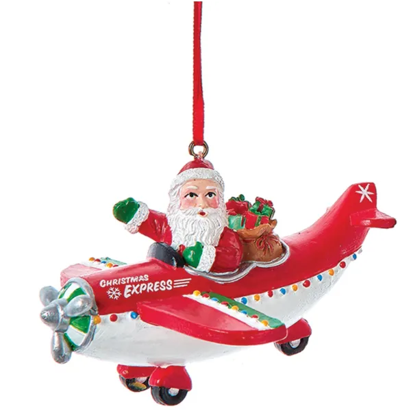 Santa Christmas Express Tree Ornament in Red
