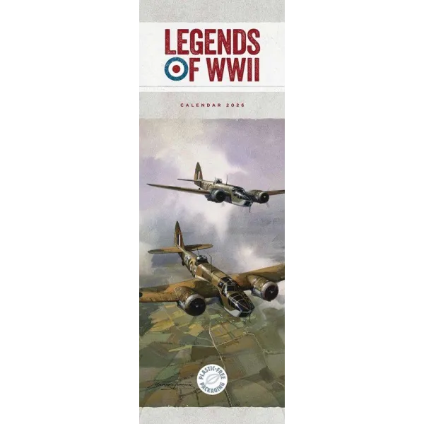 Legends Of WW2 Calendar SLIM 2026