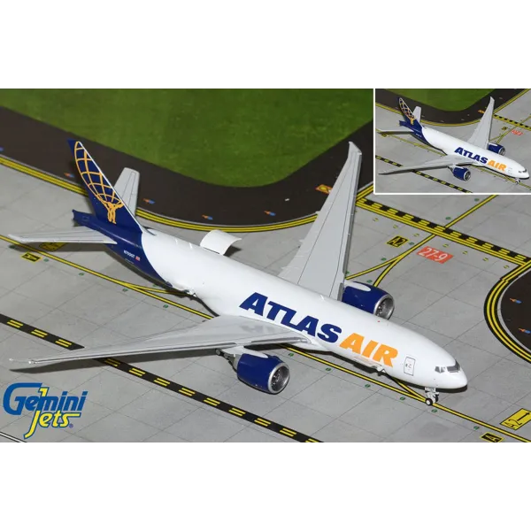 Gemini Jets Atlas Air / Apex Logistics Boeing777-200LRF Interactive Diecast - N703GT - 1/400