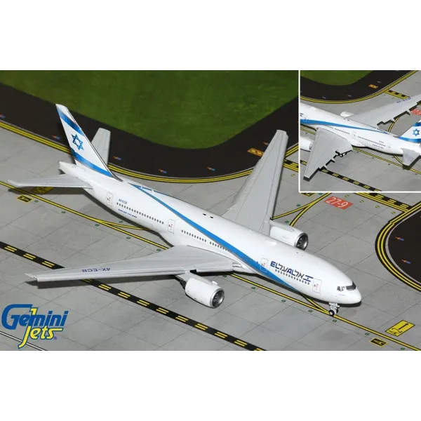 Gemini Jets EL AL Boeing 777-200ER Flaps Down Diecast - 4X-ECB - 1/400