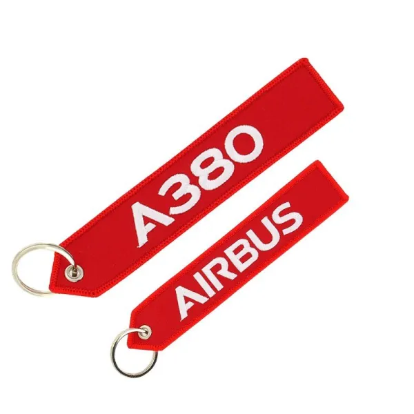 Airbus A380 Red We Make it Fly Embroidered Keyring