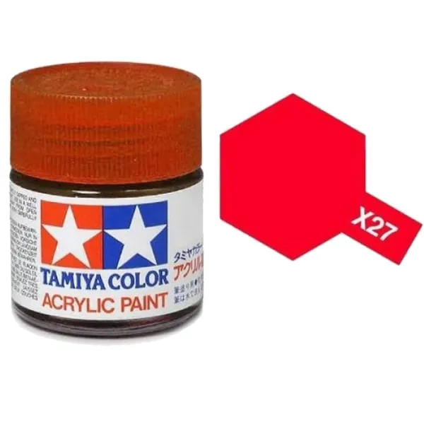Tamiya X-27 Clear Red Gloss Acrylic Paint 10ml