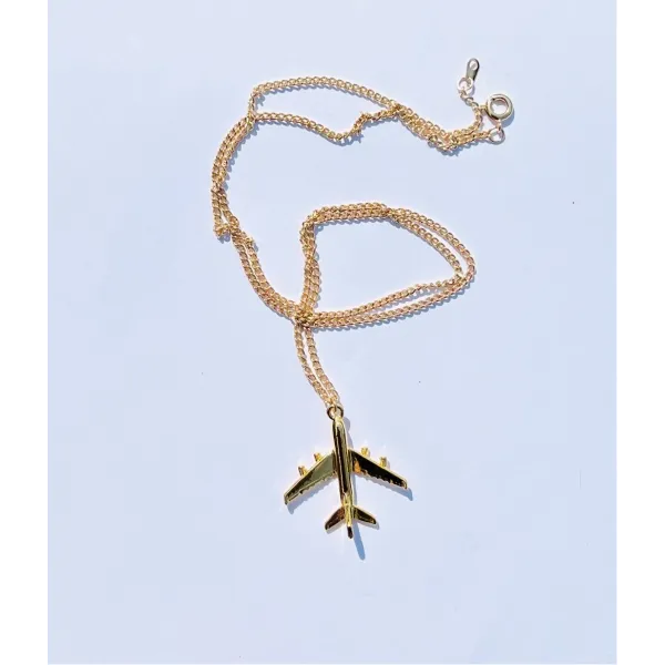 Airbus A380 Gold Plated Pendant Necklace