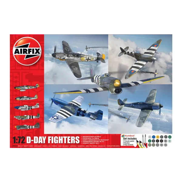 Airfix D-Day Fighters Gift Set 1:72 Plastic Kit with Paints