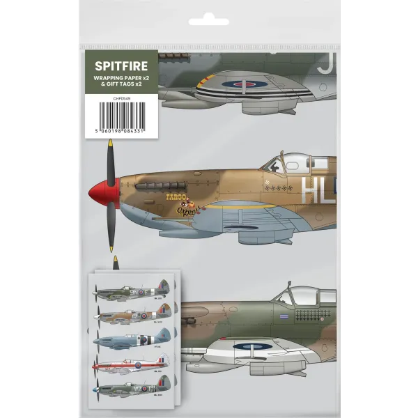 Spitfire Gift Wrap and Gift Tag Double Set