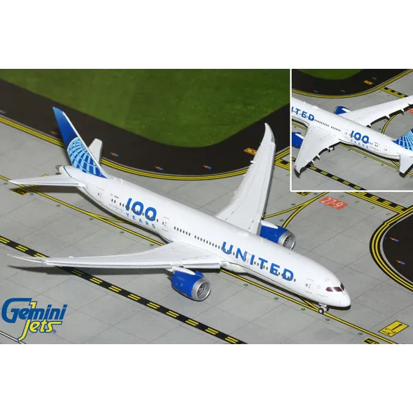 Gemini Jets United Airlines Boeing 787-9 Flaps Down '100 Years Centennial Livery' Diecast - N61101 - 1/400