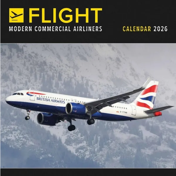 Flight Modern Commercial Airliners Calendar 2026