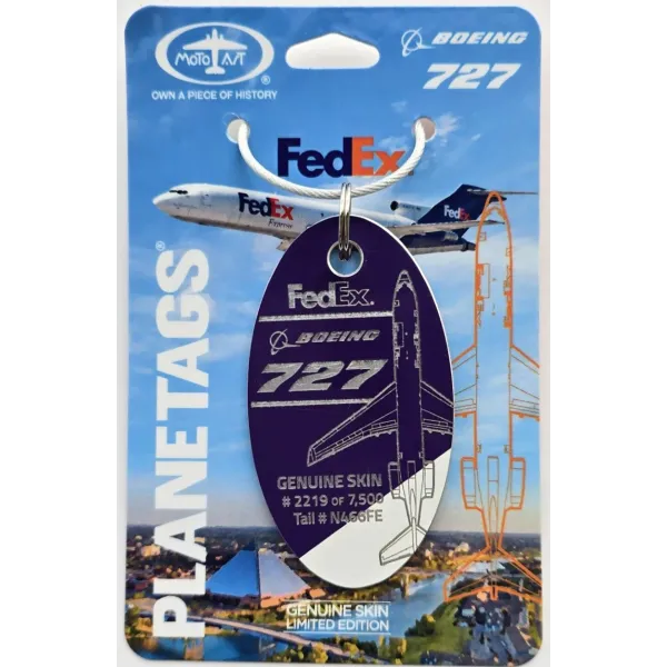 Fed-Ex B727 - N466FE - PlaneTag - Purple/White