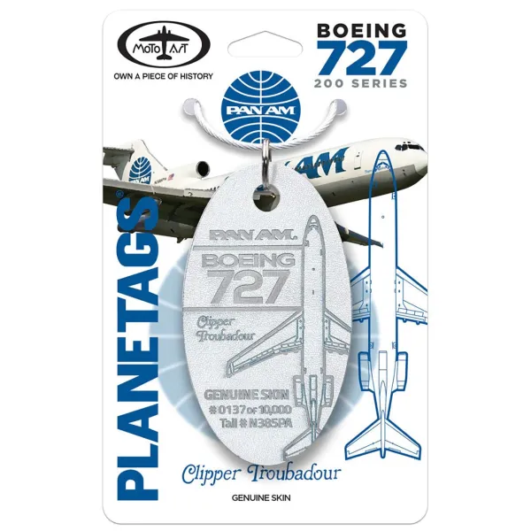 Pan-Am B727 - N385PA - PlaneTag - White
