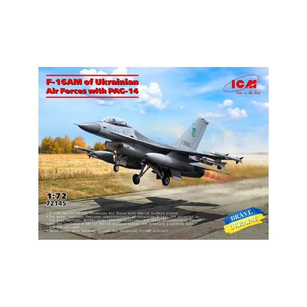 ICM F-16AM of Ukrainian Air Forces with PAG-14 1:72 Plastic Kit