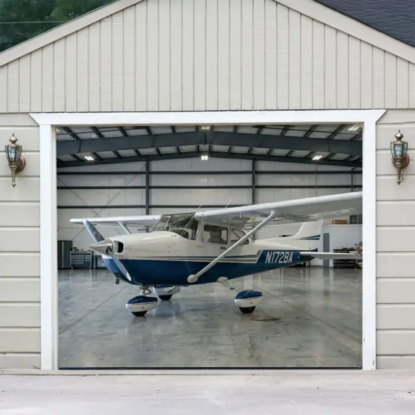 Aviation-Themed Single Garage Door Cover