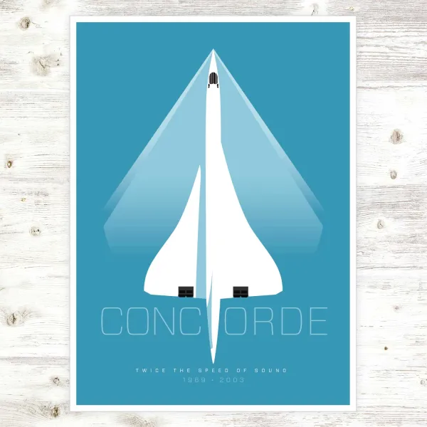 Concorde (Blue) A3 Poster by Peter McDermott