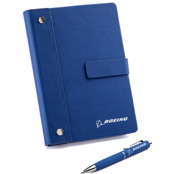 Boeing Signature Logo Notebook & Pen Set - Royal Blue