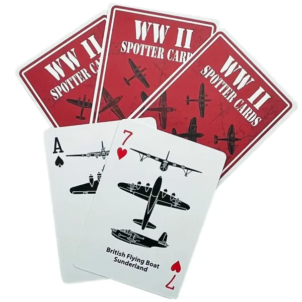 WWII Airplane Spotter Playing Cards - Red
