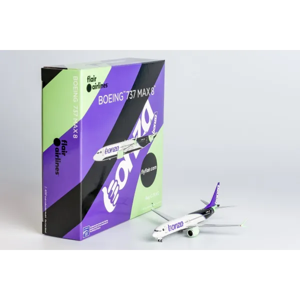 Bonza / Flair Airlines Boeing 737 MAX 8 Hybrid Livery Diecast - C-FLKC - 1/400