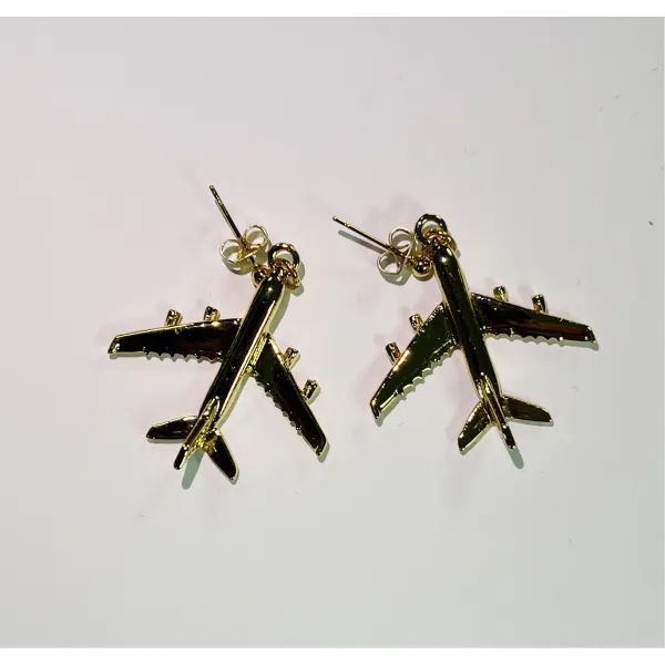 Airbus A380 Gold Plated Earrings