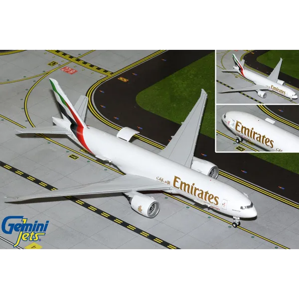 Gemini Jets Emirates Boeing 777-200LRF Interactive Cargo Door - A6-EVH Diecast 1/200