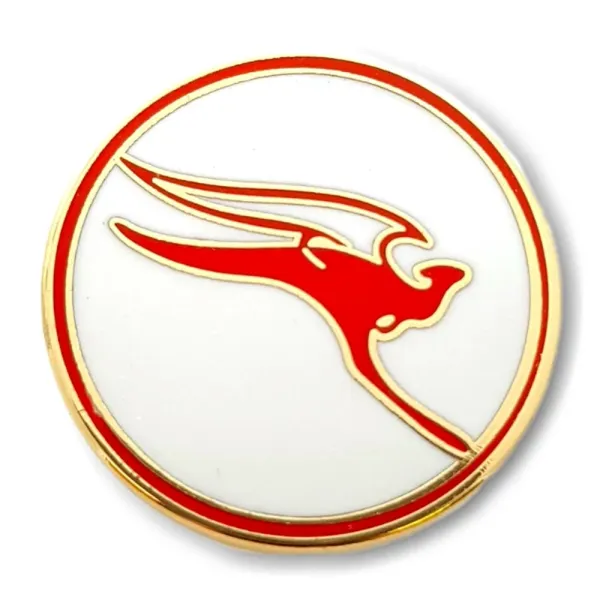 Qantas Round Retro Pin Badge