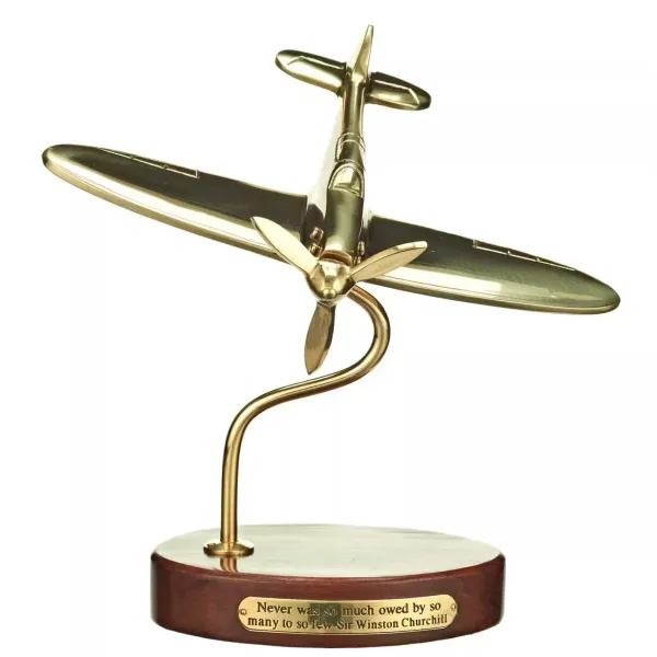 Spitfire Brass Desk Model with Winston Churchill Tribute