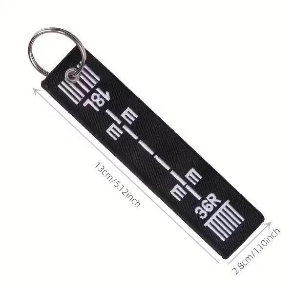 Runway 18L - 36R Embroidered Keyring