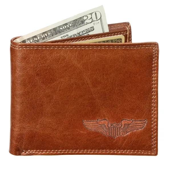 Pilot Wings Leather Wallet