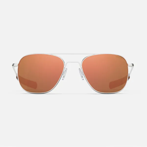 AVIATOR - SATIN SILVER & ROSE GOLD MIRROR