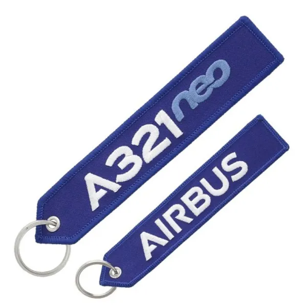 Airbus A321neo Embroidered Keyring